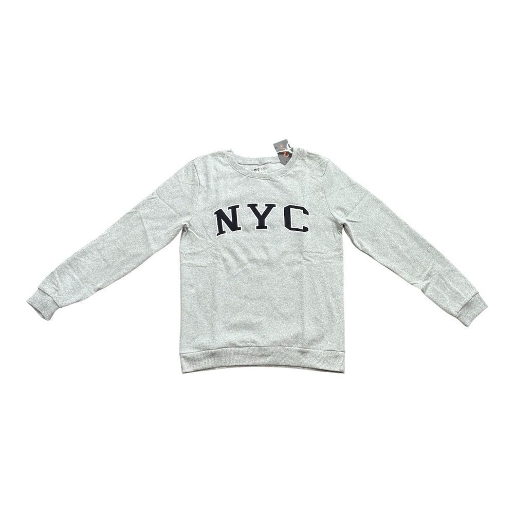 On Fire NYC Heather Gray Fleece Lightweight Crewneck Sweatshirt Large NWT